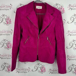 Conrad C collection jacket zip up pink soft Fuchsia Blazer Jacket